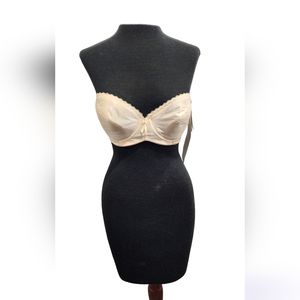 ♥️ NWT VINTAGE STRAPLESS PUSH-UP BRA BY SMOOTHIE - 36B - BLUSH ♥️